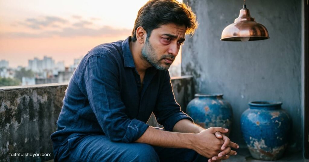 A person sitting alone in silence, feeling sad