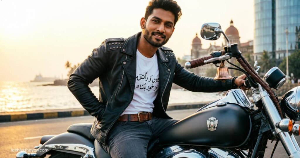 Stylish rider with bike showing strong attitude vibe