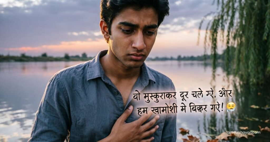 Broken Heart Shayari image showing sadness and heartbreak.