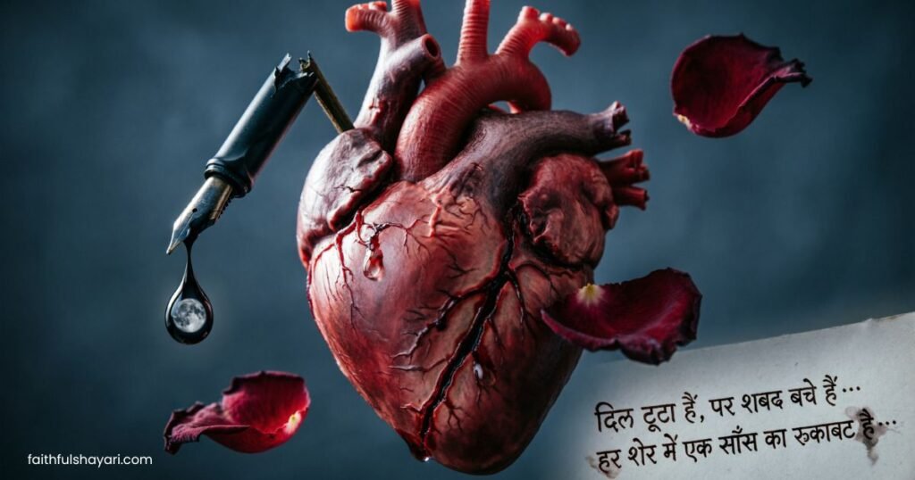 Sad broken heart image for dard bhari shayari.