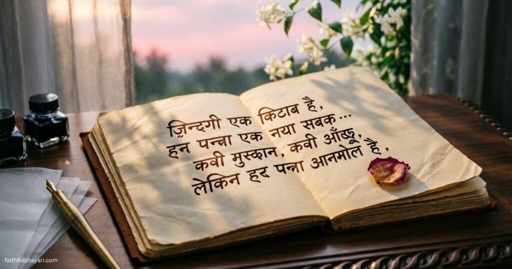 Love Shayari In Hindi on romantic background.