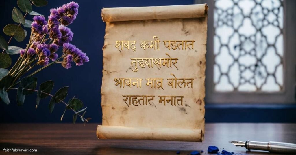 Marathi Shayari themed poetic design with elegant typography.