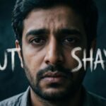 “Maut Shayari” text on a dark emotional background symbolizing sadness and reflection.