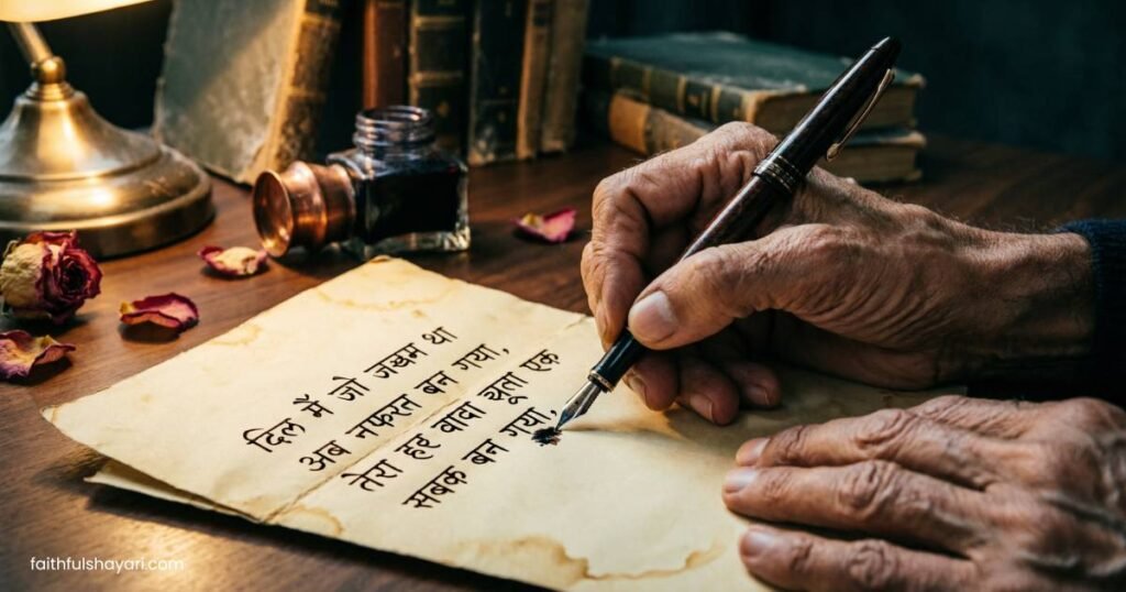 Nafrat Shayari in Hindi showing pain and heartbreak.