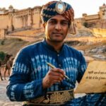 Rajasthani Shayari with traditional cultural background.