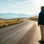 A long road under soft sunlight, symbolizing life’s journey.