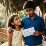 Brother and sister sharing a loving moment, showing emotional bond.