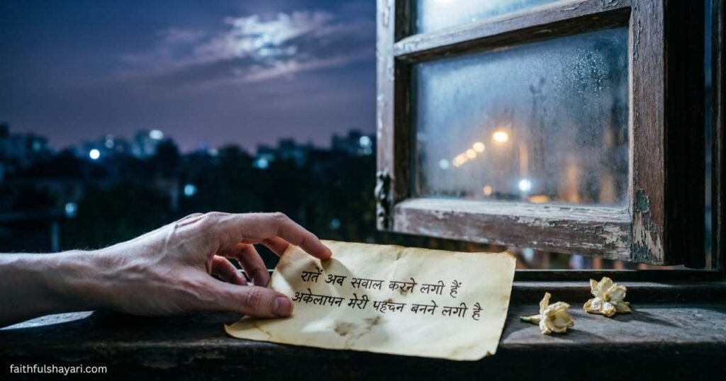 Sad lonely mood with emotional Akelapan Shayari text background.