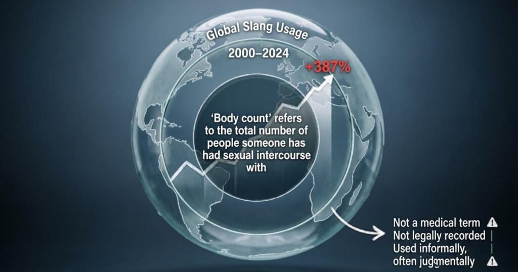 Graphic explaining the meaning of “body count” in slang.