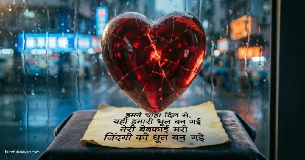 Emotional Broken Heart Shayari image with a sad and lonely mood.