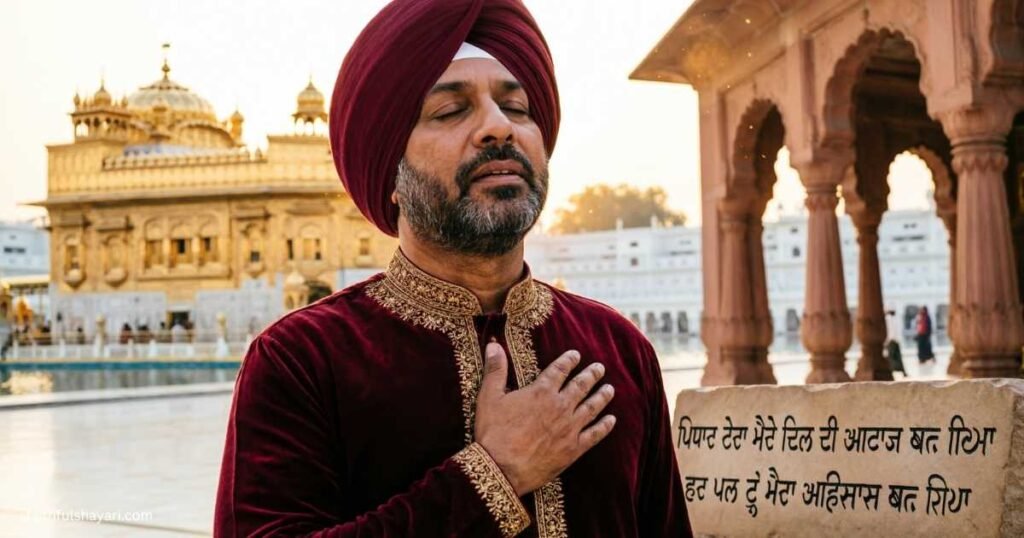 Punjabi Shayari themed image showing expressive emotions and poetic vibe of Punjabi culture.