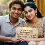 Two friends sharing a warm moment, with True Friendship Shayari text on a golden background.