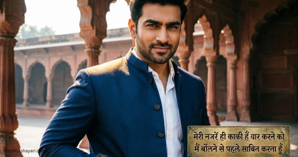 Confident man with a bold attitude, representing Dadagiri Shayari.