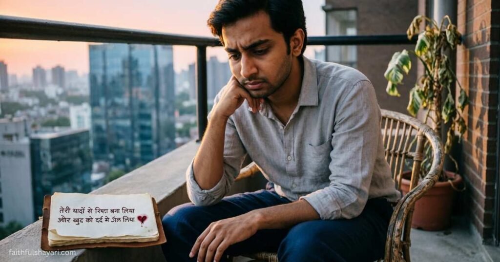 A person lost in thoughts of one-sided love.