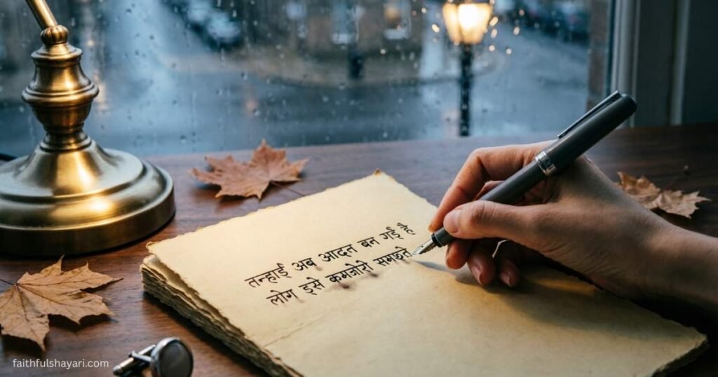 Emotional Shayari theme showing deep feelings and sadness.