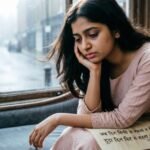 Sad girl lost in deep thoughts, expressing emotions through Girls Sad Shayari.