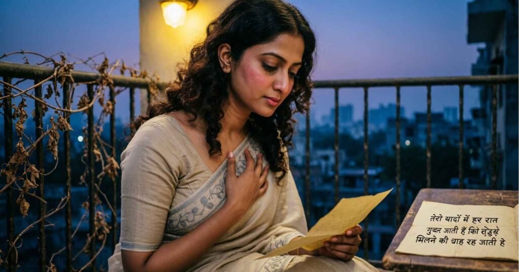 Emotional Miss You Shayari image with a sad and loving mood.