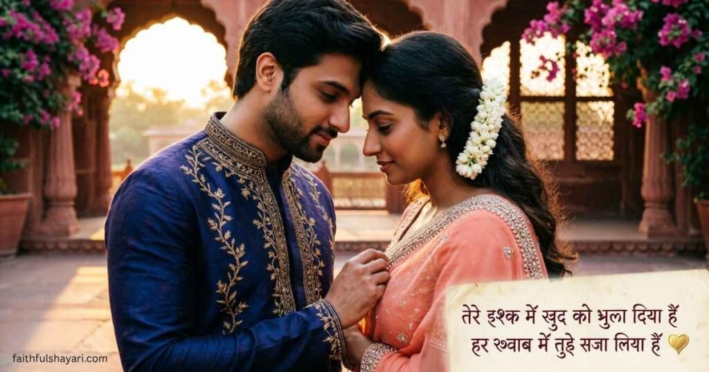 Romantic image representing love and heartfelt Mohabbat Shayari in Hindi.